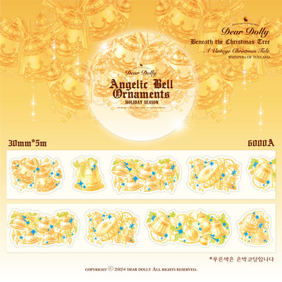 [DD24] NEW Dear Dolly Angelic Bell Ornaments Holographic Kisscut Masking Tape