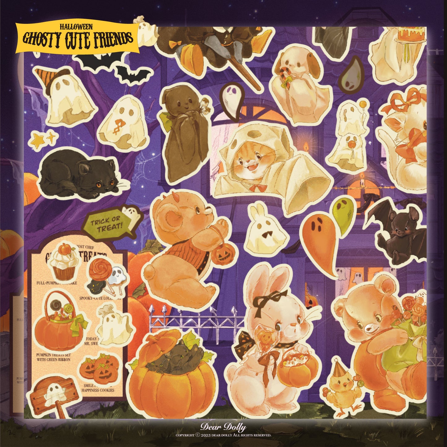 [DD21] Dear Dolly Little Ghost's Candle Mansion Sticker Sheet