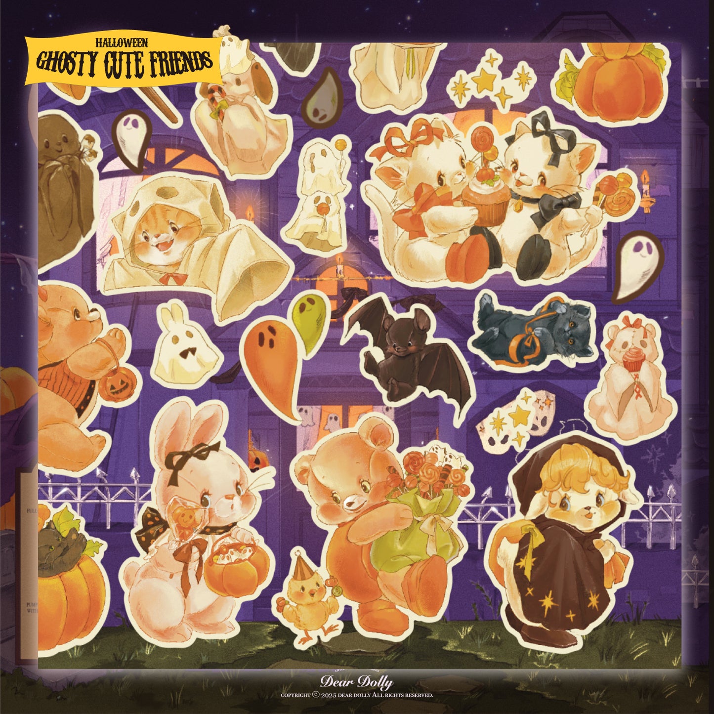 [DD21] Dear Dolly Little Ghost's Candle Mansion Sticker Sheet