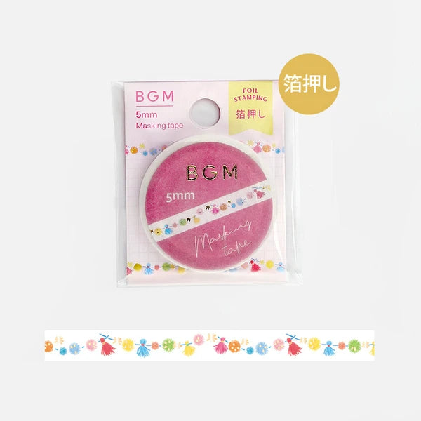 [BG02] DISCOUNT DESK BGM Washi Tape Life Furball 5mm x 5m