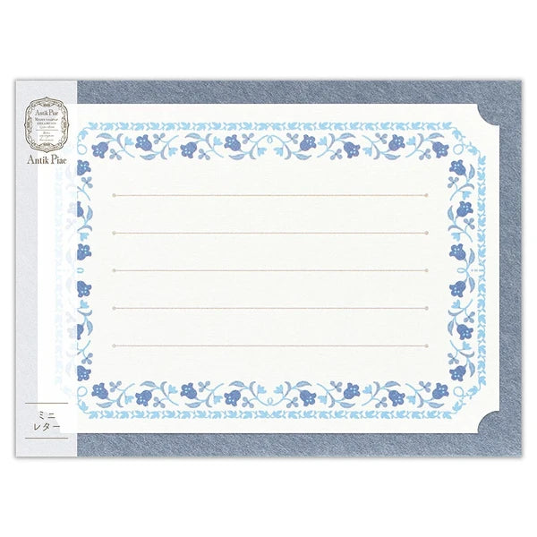 [NB03] Nuku Mini Letter Set - Antique Flowers (Blue)