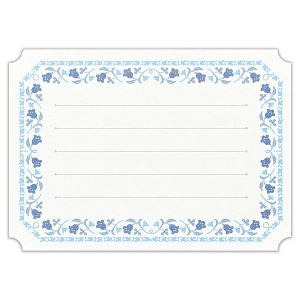 [NB03] Nuku Mini Letter Set - Antique Flowers (Blue)