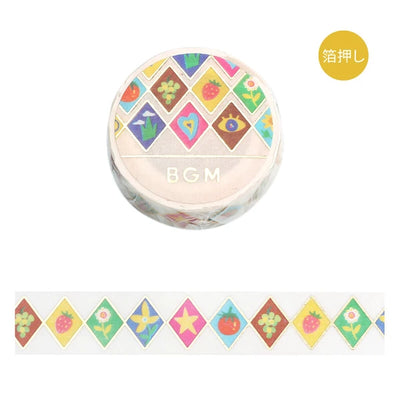 [BG14] DISCOUNT DESK BGM Washi Tape Colorful Shapes 15mm x 5m