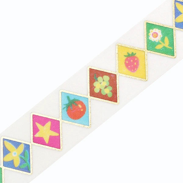 [BG14] DISCOUNT DESK BGM Washi Tape Colorful Shapes 15mm x 5m