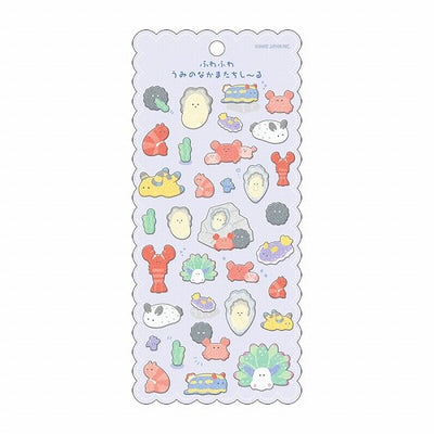 [Kamio Japan] Fuwafuwa Sea Critters Sticker Sheet (options)