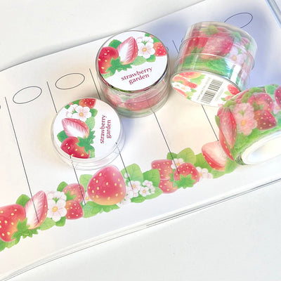 [MM16] Maimoi 'Strawberry Garden' Diecut Masking Tape 27mm x 5m