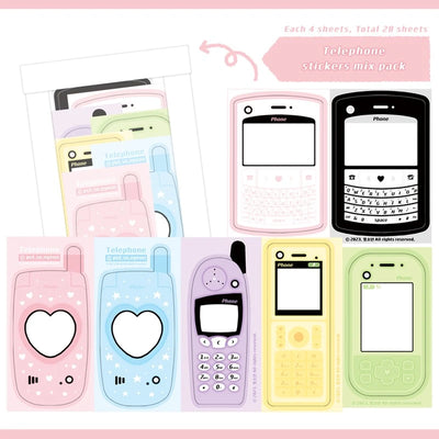 [LT82] Lita Planet Vintage Phone Memo Sticker Pack