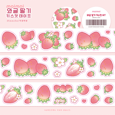 [MM18] Maimoi 'Waggle Strawberry' Kisscut Masking Tape 25mm x 5m