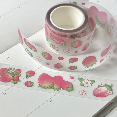 [MM18] Maimoi 'Waggle Strawberry' Kisscut Masking Tape 25mm x 5m