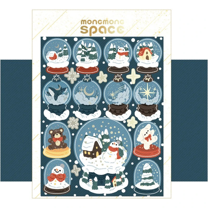 [MM03] Mong Mong Space Snow Ball Town Silver Foil Sticker Sheet