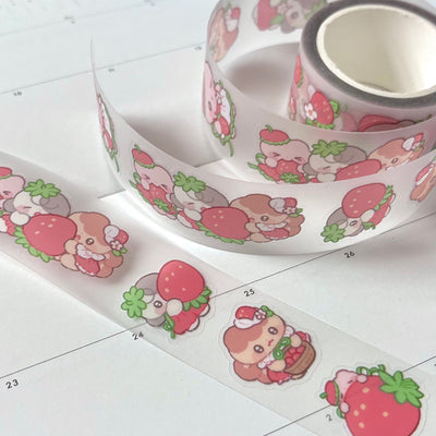 [MM19] Maimoi 'Strawberry Fairies' Kisscut Masking Tape 25mm x 5m