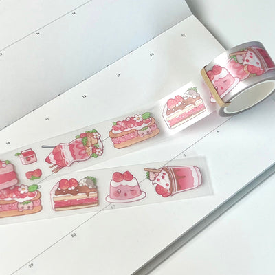 [MM20] Maimoi 'Nyam Nyam Strawberry' Kisscut Masking Tape 25mm x 5m