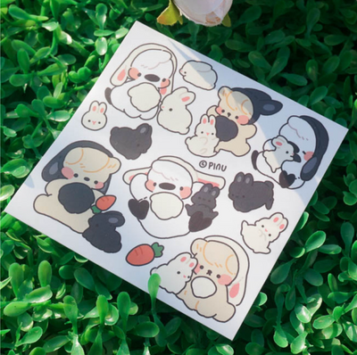 [MM26] Mong Mong Space Bunny Pinu Self-cut Sticker Pack