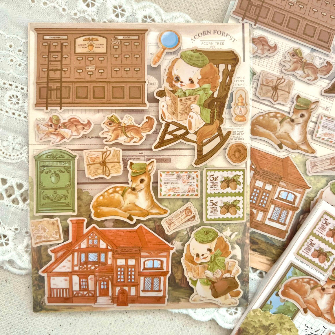 [DD13] Dear Dolly Acorn Forest Post Office Sticker Sheet