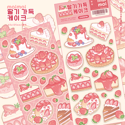 [MM25] Maimoi 'Strawberry Filled Cake' Sticker Sheet