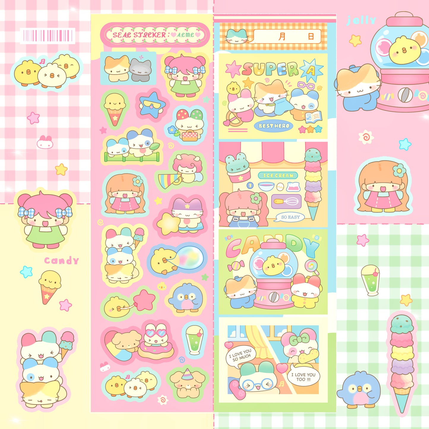 [AL06] DISCOUNT DESK Allangmallang Candy Jelly Sticker Sheet