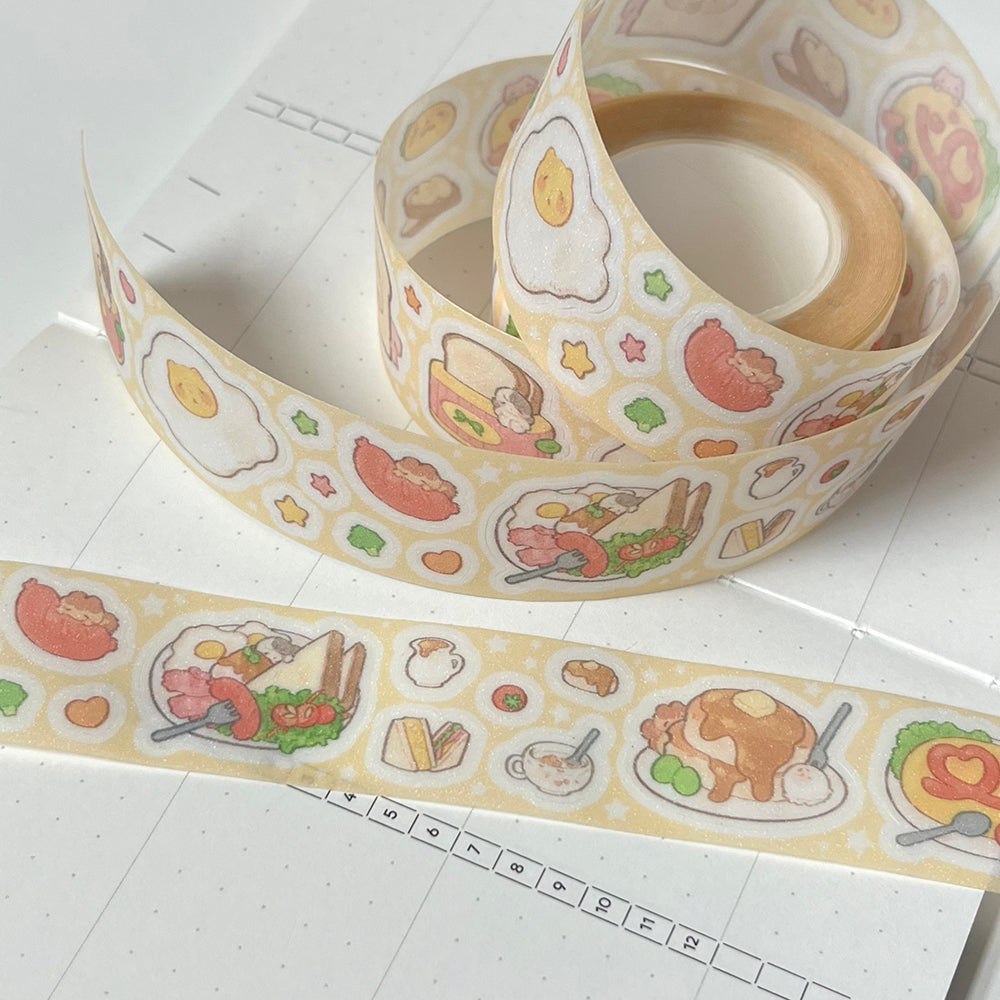 [MM30] Maimoi 'Mongle Breakfast' Kisscut Masking Tape 25mm x 5m