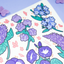 [MM23] DISCOUNT DESK Mong Mong Space Purple Flowers Self-cut Sticker Pack