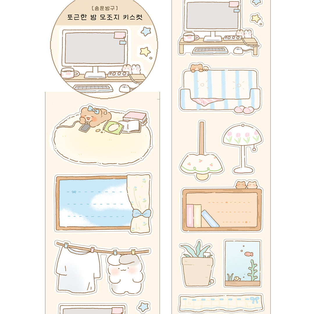 [SY37] Syomsyom Cozy Room Memo Kisscut Masking Tape 5cm x 5m