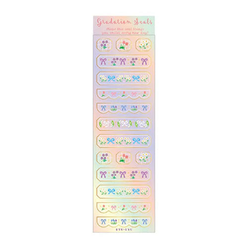 [MDS02] DISCOUNT DESK Gradation Sticker Sheet - Flower Ribbon