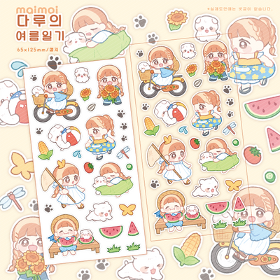 [MM47] Maimoi 'Daru's Summer Diary' Sticker Sheet