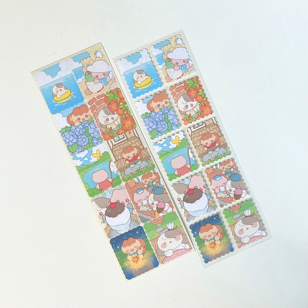 [MM48]  DISCOUNT DESK Maimoi 'Summer Letter Stamp' Sticker Sheet