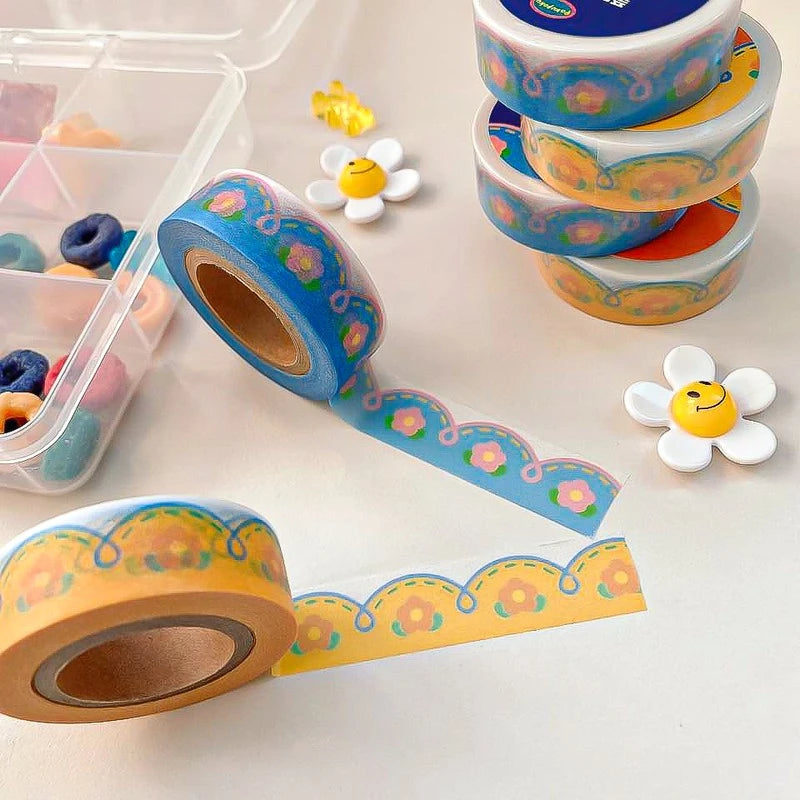 [PO09] Poku Poku Studio Flowers Stitch Masking Tape (options)