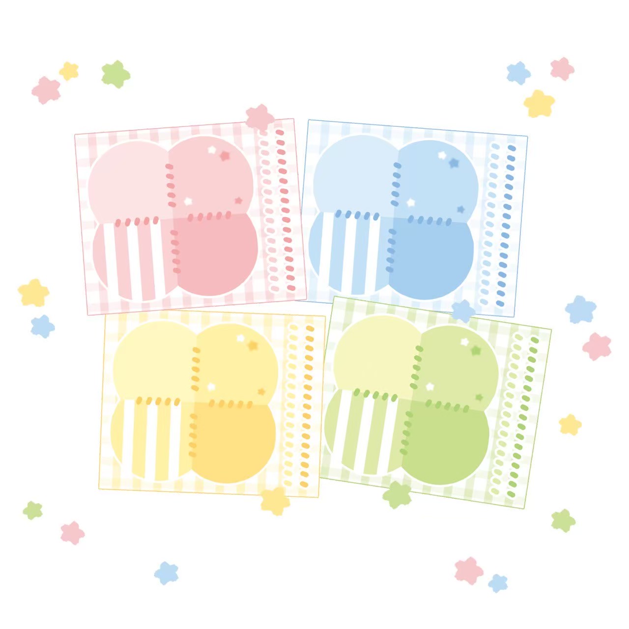 [DC120] NEW Danchoo Clover Patchwork Memo Sticker Pack