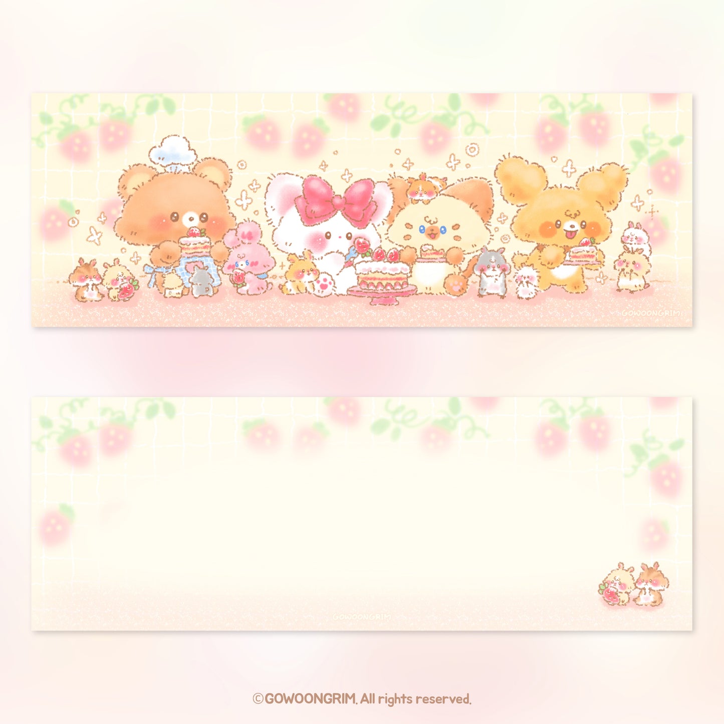 [GO48] Gowoongrim Strawberry Cake Party Postcard/Envelope Set