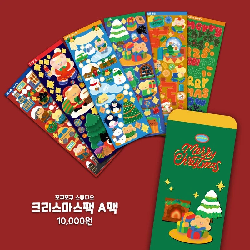 [PO07] Poku Poku Studio 2021 Christmas Sticker Sheet Pack A