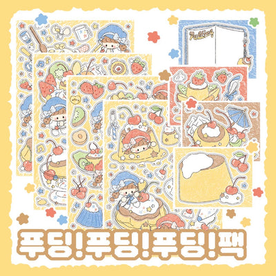 [DC116] NEW Danchoo Pudding! Pudding! Pudding! Sticker Pack (Single/Pack)