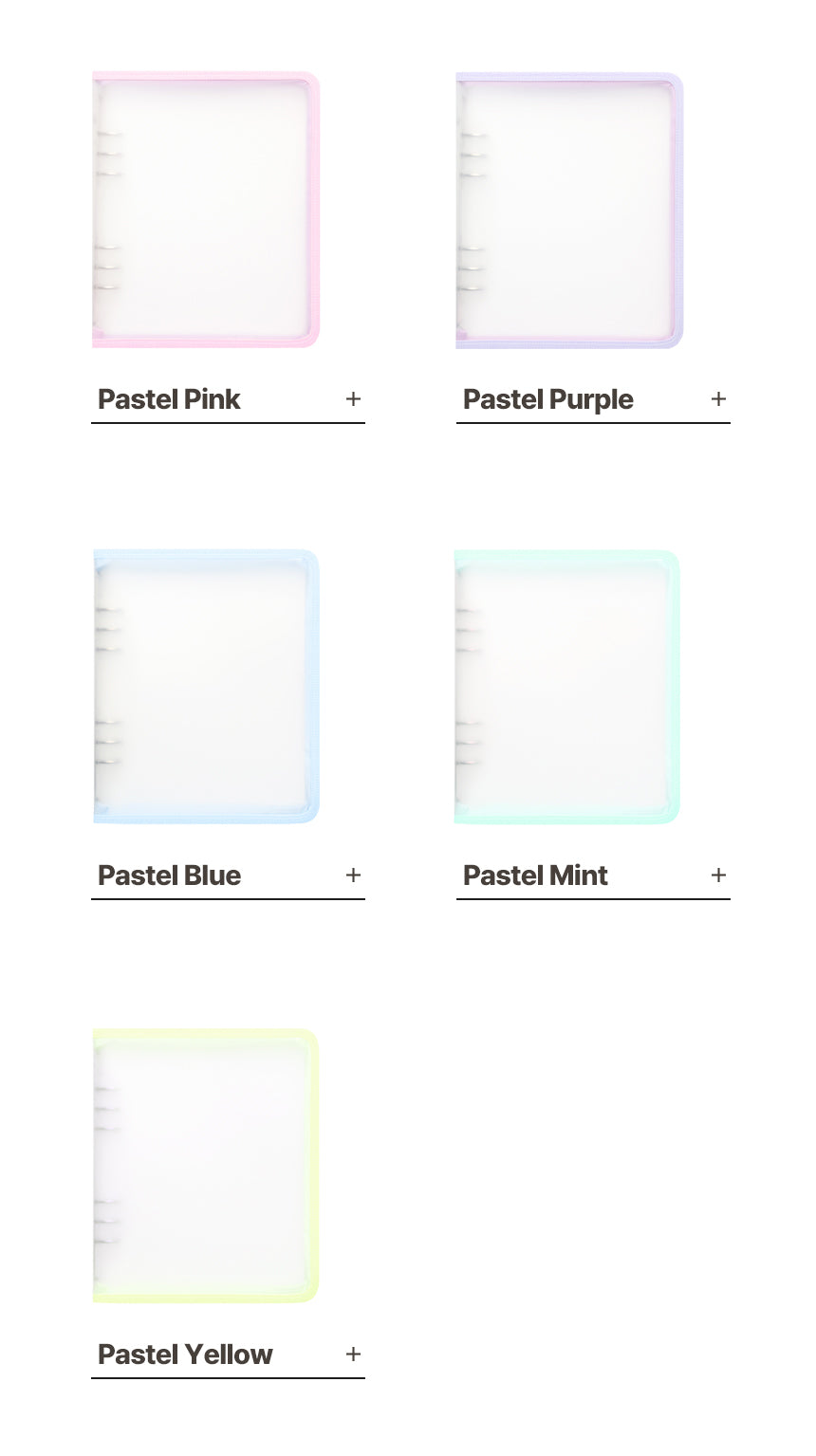 [YD02] Yudaeng A5 Medium 6 Ring Collector Zipper Pastel Binder (options) *LIMIT 2***