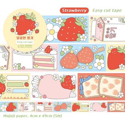 [LT88] Lita Planet Strawberry Easy-cut Masking Tape 4cm x 5m