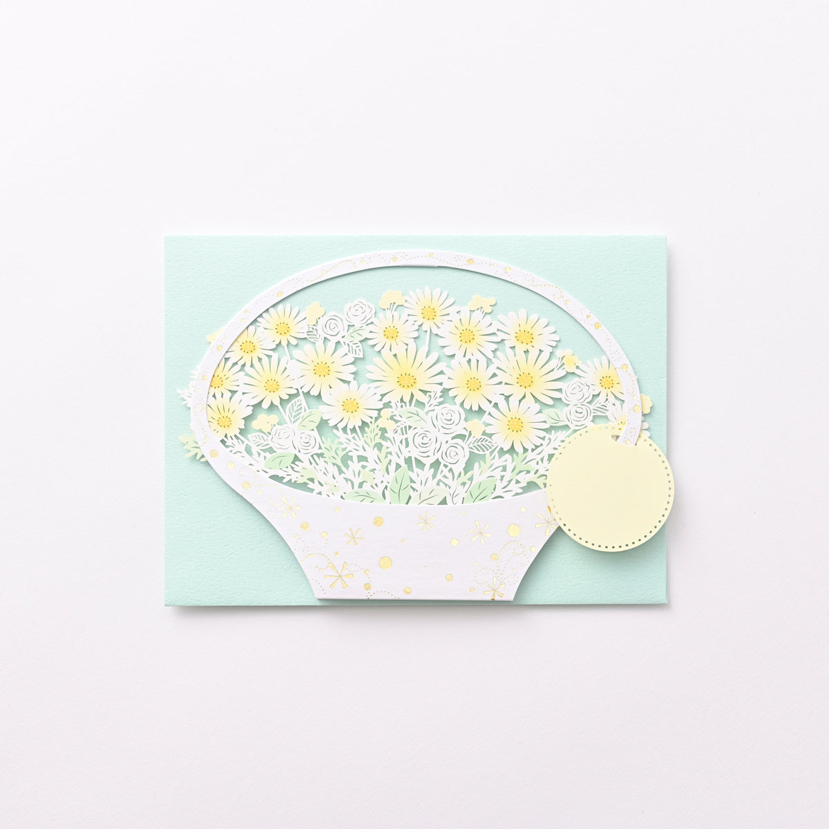 [EA17] EASE White Flower Popup Card