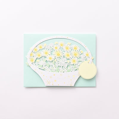 [EA17] EASE White Flower Popup Card