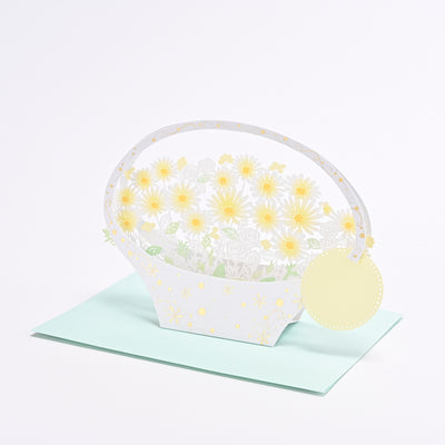 [EA17] EASE White Flower Popup Card