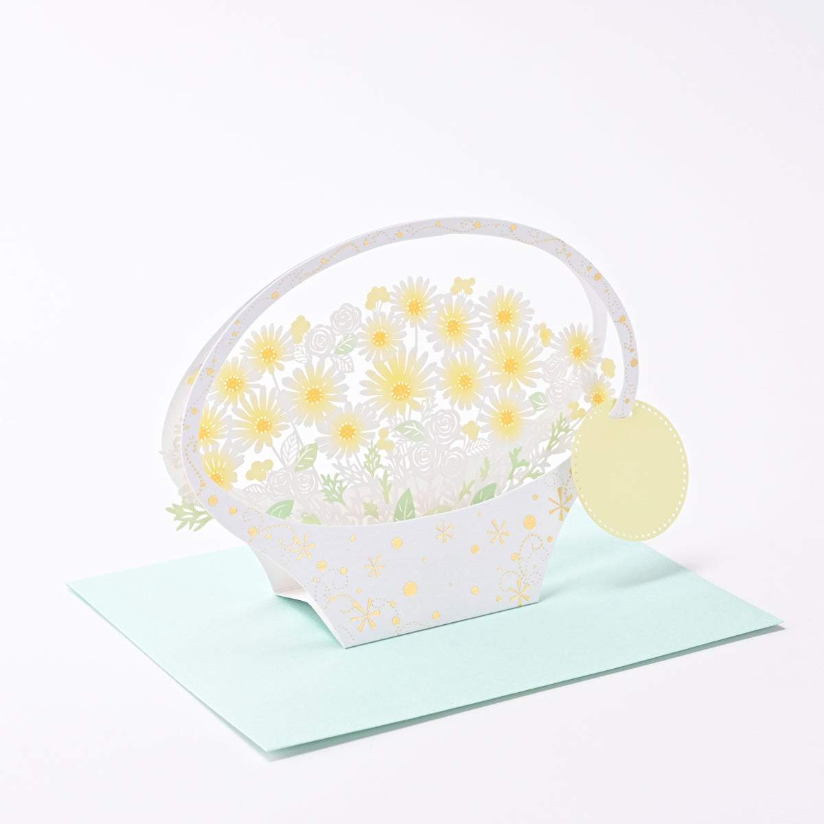 [EA17] EASE White Flower Popup Card