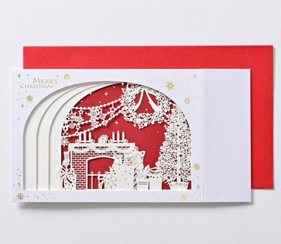 [EA09] EASE Laser Cut Shadow Box Christmas Living Room Card