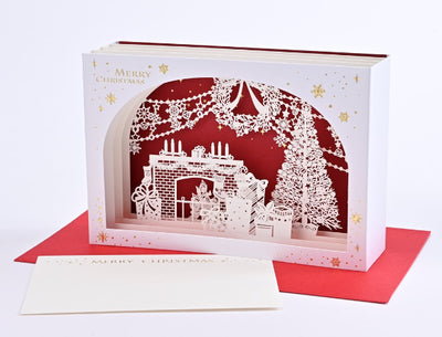 [EA09] EASE Laser Cut Shadow Box Christmas Living Room Card