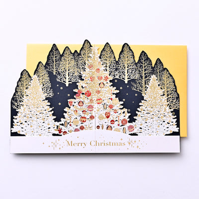 [EA14] EASE Laser Cut White Christmas Forest Park Card