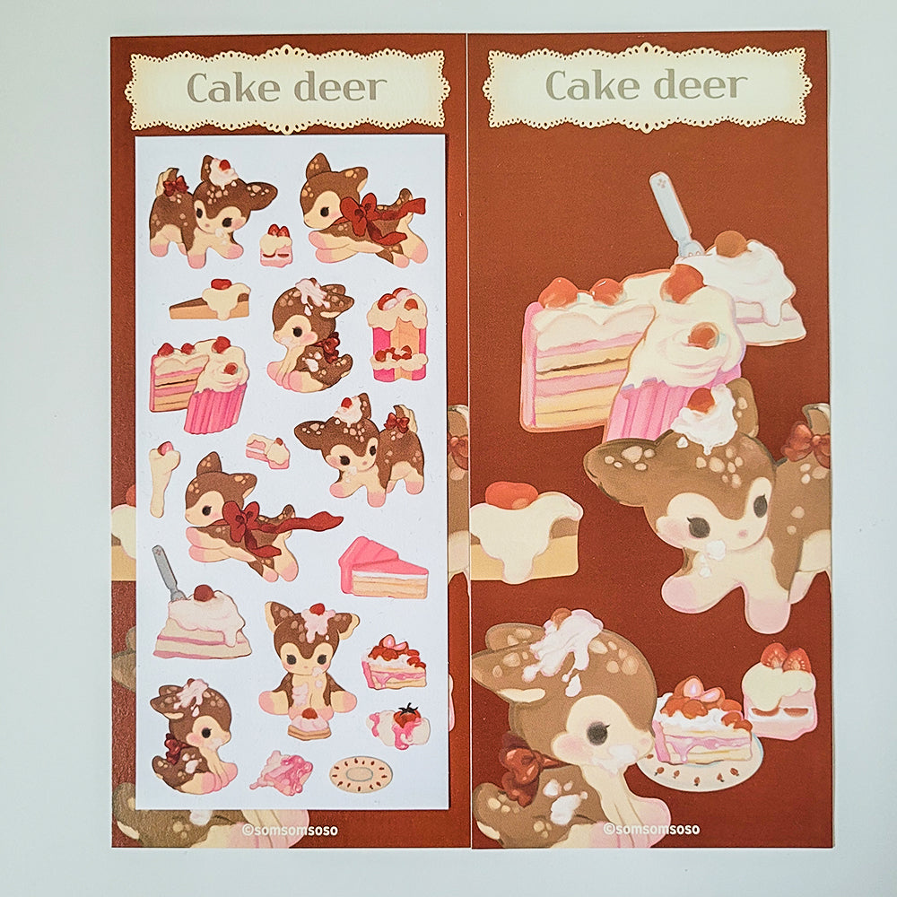 [SO01] NEW RESTOCK Somsomsoso Cake Deer Sticker Sheet