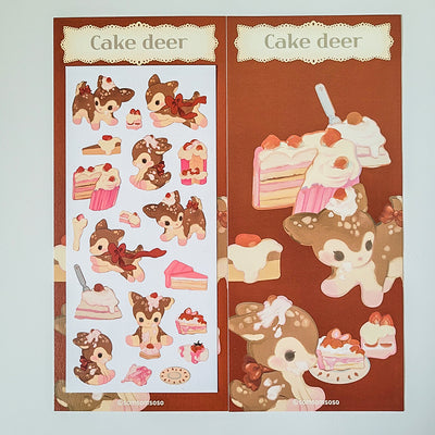 [SO01] NEW RESTOCK Somsomsoso Cake Deer Sticker Sheet