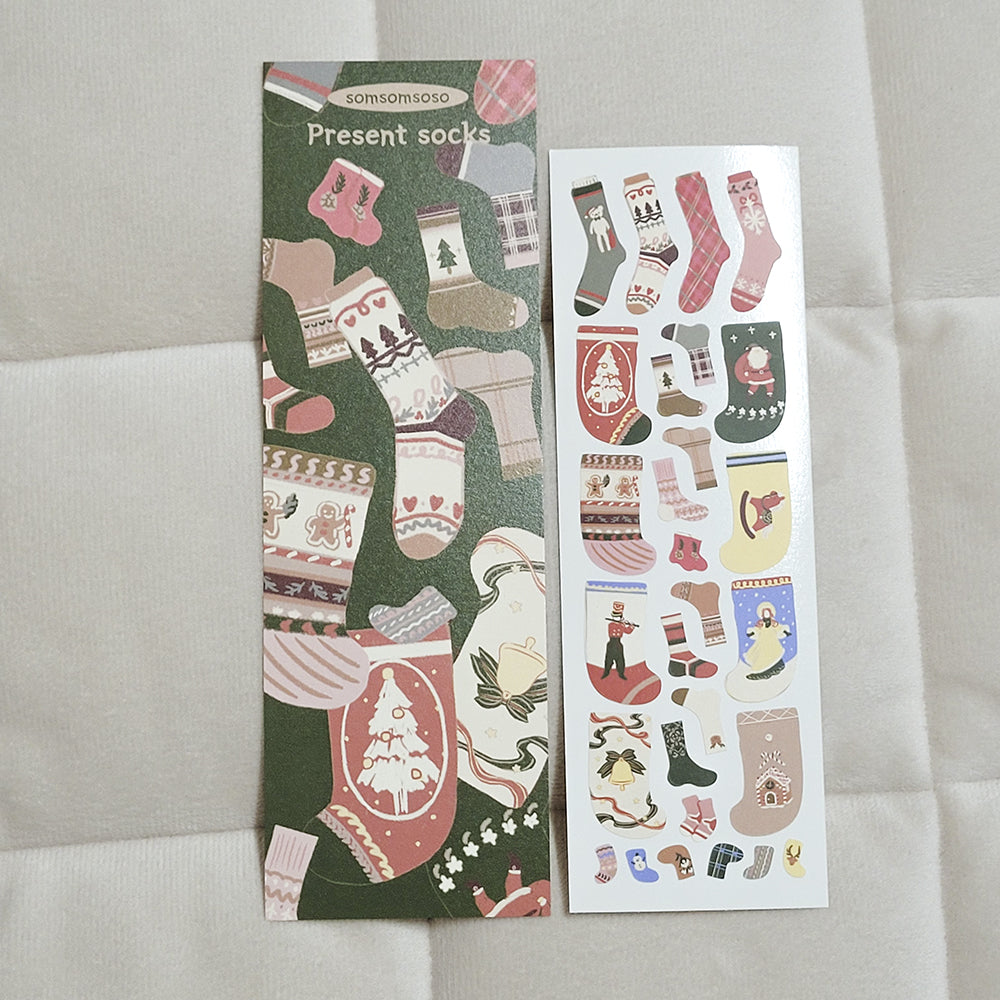 [SO21] Somsomsoso Present Socks Sticker Sheet