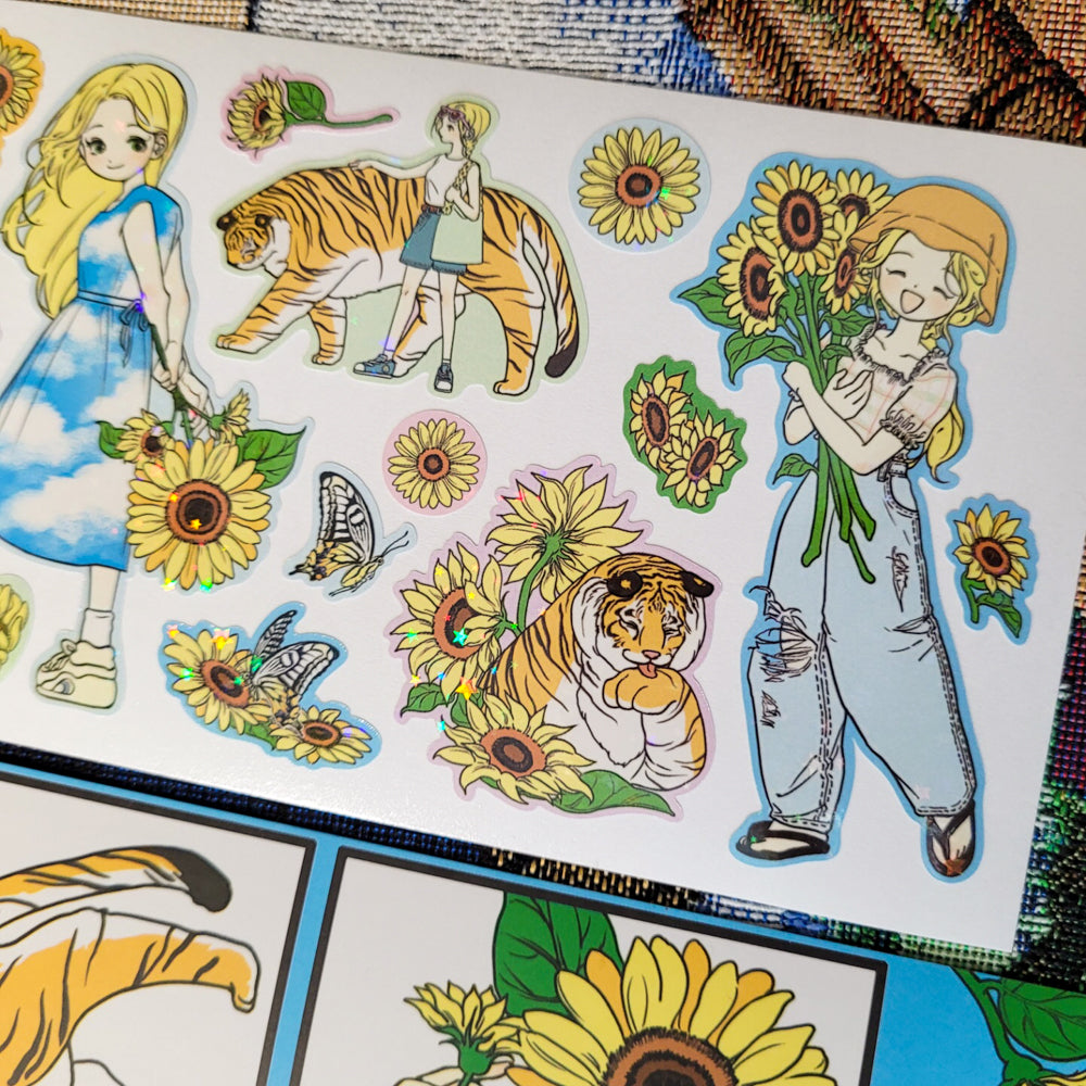 [SO24] Somsomsoso Sunflower Walk Sticker Sheet