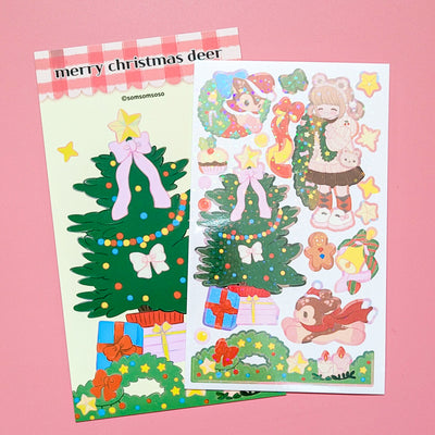 [SO19] Somsomsoso Merry Christmas Deer Sticker Sheet