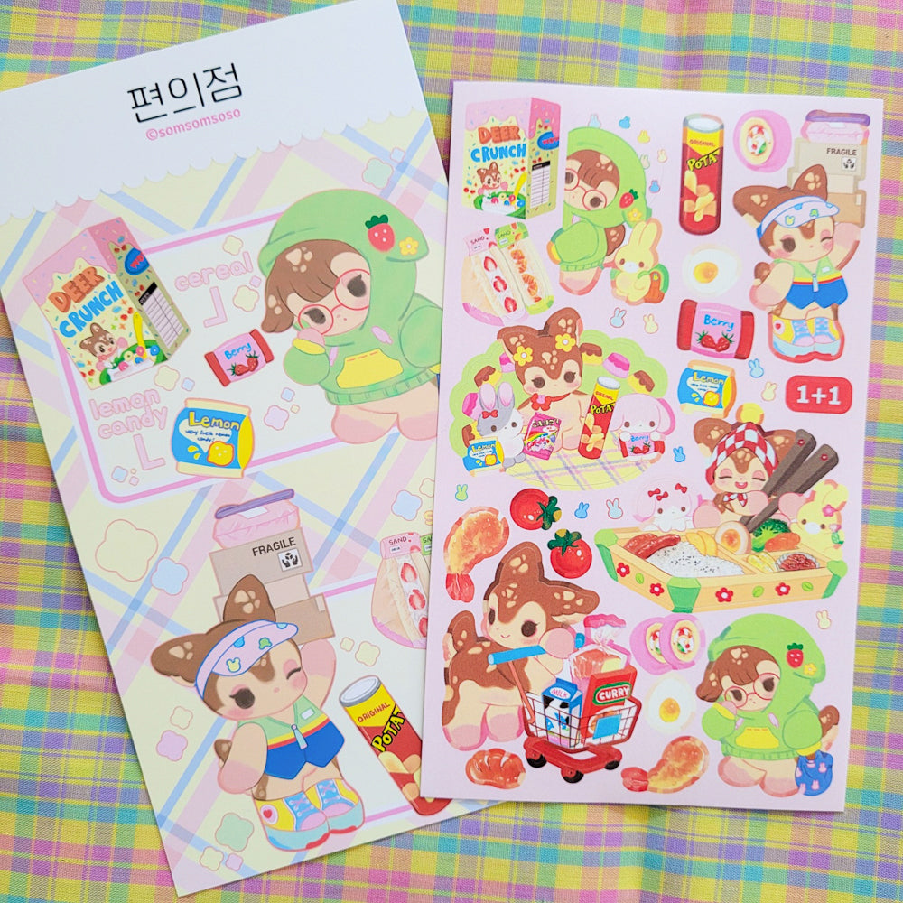 [SO05] NEW RESTOCK Somsomsoso Convenience Store Sticker Sheet