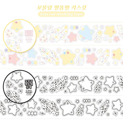 [LT40] DISCOUNT DESK Lita Planet Hand Drawn Shooting Star Kiss-cut Masking Tape 2.8cm x 5M (options)