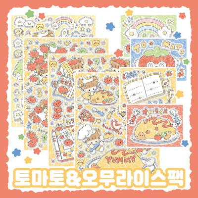 [DC65] Danchoo Tomato and Omurice Sticker Pack (Pack/Singles)