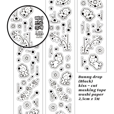 [LT38] DISCOUNT DESK Lita Planet Bunny Drop Kiss-cut Masking Tape 2.8cm x 5M (options)