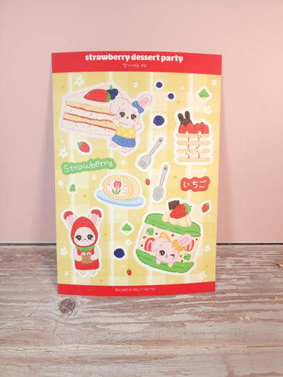 [K:DULT FACTORY] Strawberry Dessert Sticker Sheet (B Grade)